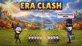 Era Clash: the History Junkey's knights face the Mythmaker's army in a medieval valley