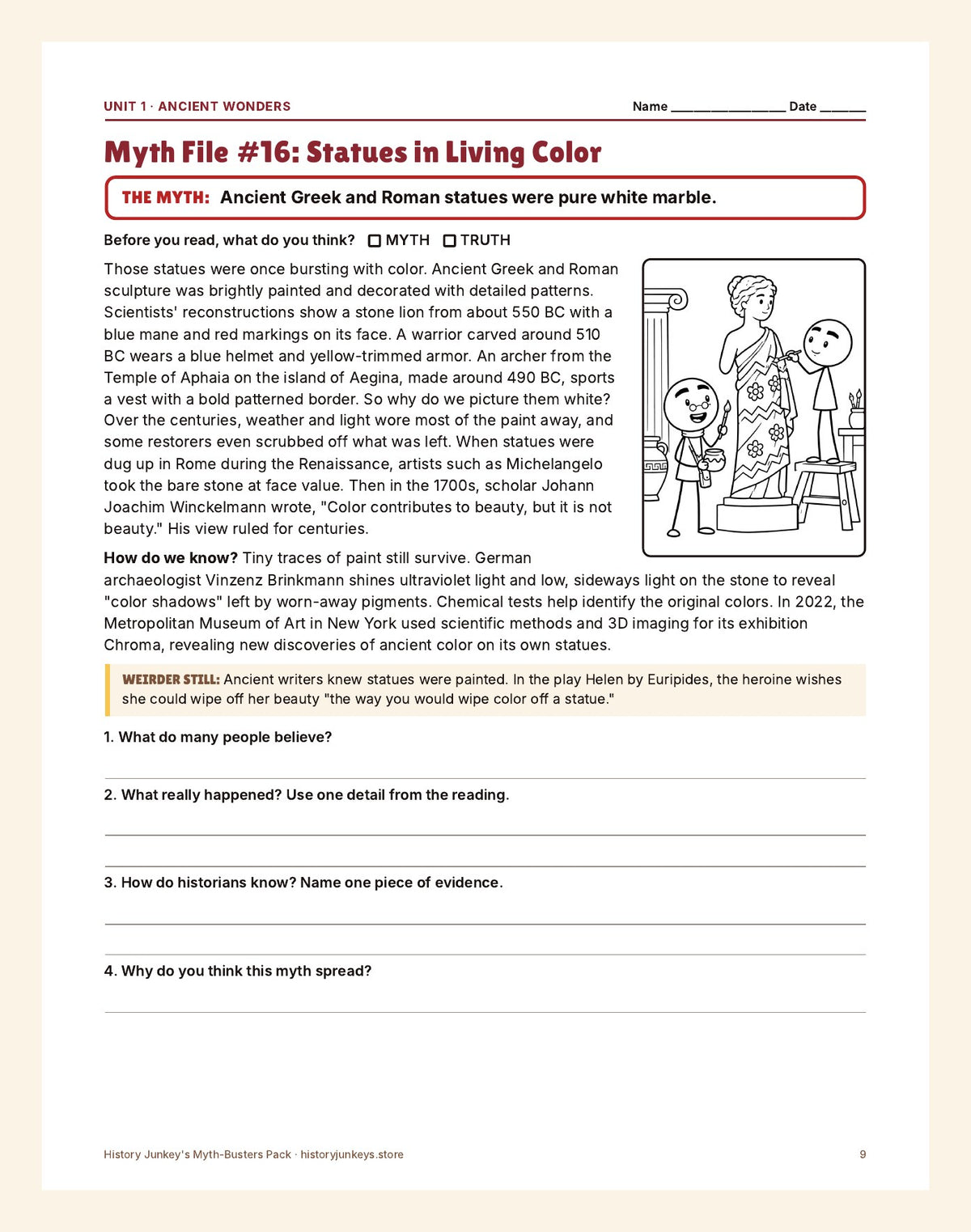 A Myth File reading page: Who Built the Pyramids?